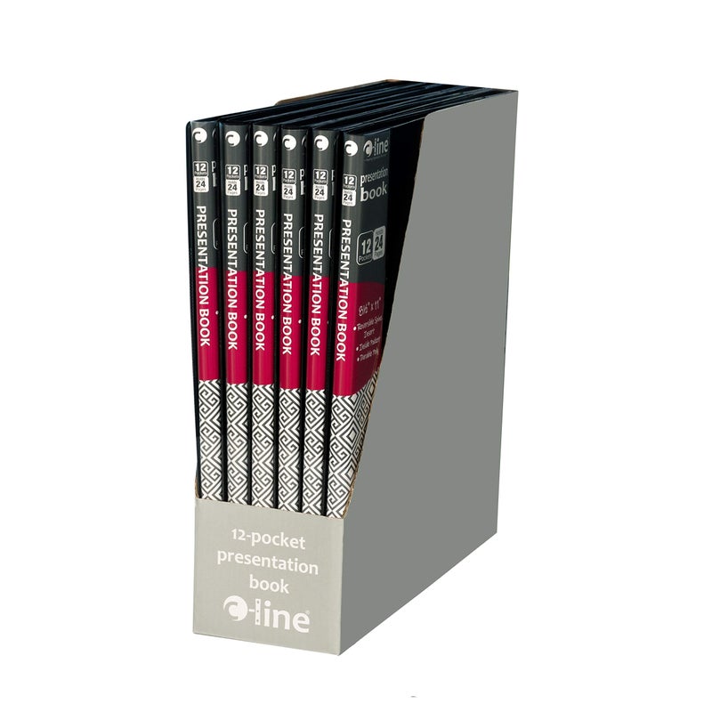 C-Line 12-Pocket Bound Sheet Protector Presentation Book, 24-Page Capacity, For 8.5 x 11-Inch Inserts, Black (33120) - Image 4